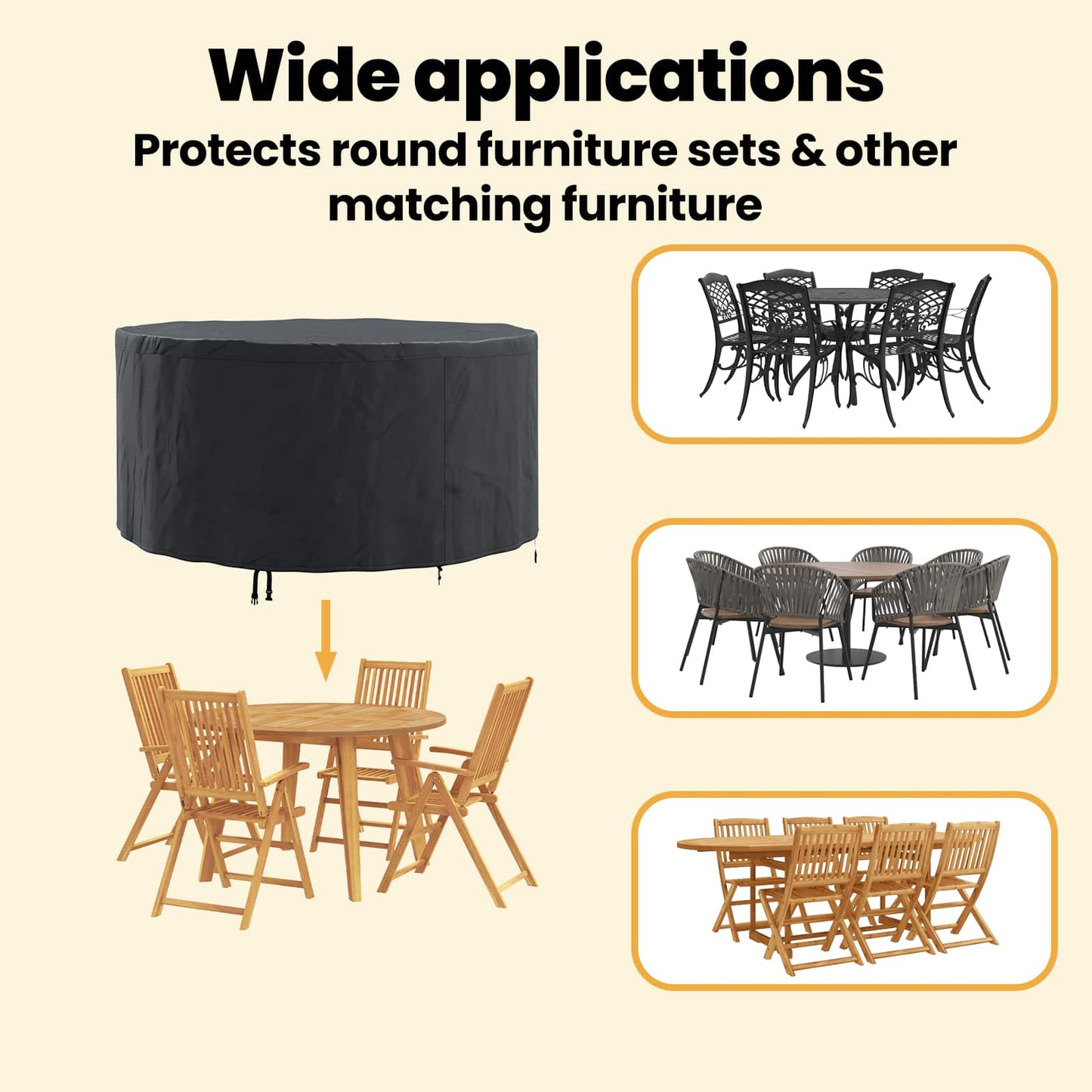 Furniture Cover Black 182 x 182 x 85 cm 420D Oxford Fbric