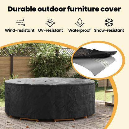 Furniture Cover Black 244 x 244 x 71 cm 210D Oxford Fabric