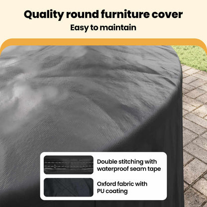 Furniture Cover Black 244 x 244 x 71 cm 600D Oxford Fabric