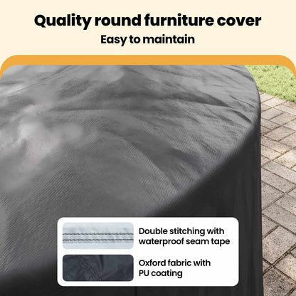 Furniture Cover Black 244 x 244 x 85 cm 210D Oxford Fabric
