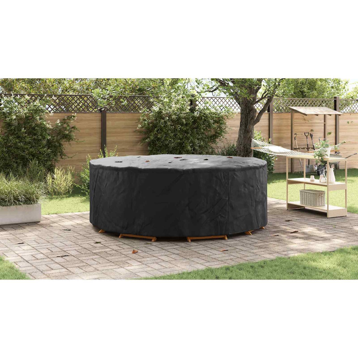 Furniture Cover Black 244 x 244 x 85 cm 420D Oxford Fabric