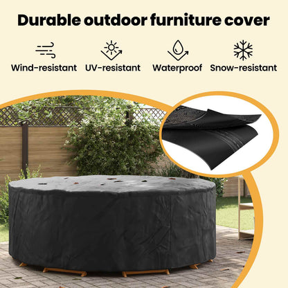Furniture Cover Black 244 x 244 x 85 cm 420D Oxford Fabric
