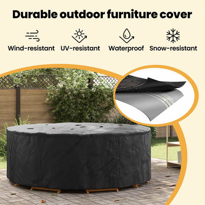 Furniture Cover Black 244 x 244 x 105 cm 210D Oxford Fabric