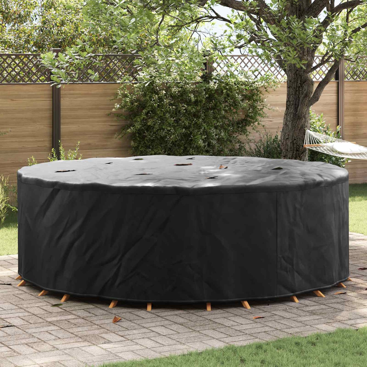 Outdoor Furniture Cover Black 279 x 279 x 71 cm 600D fabric