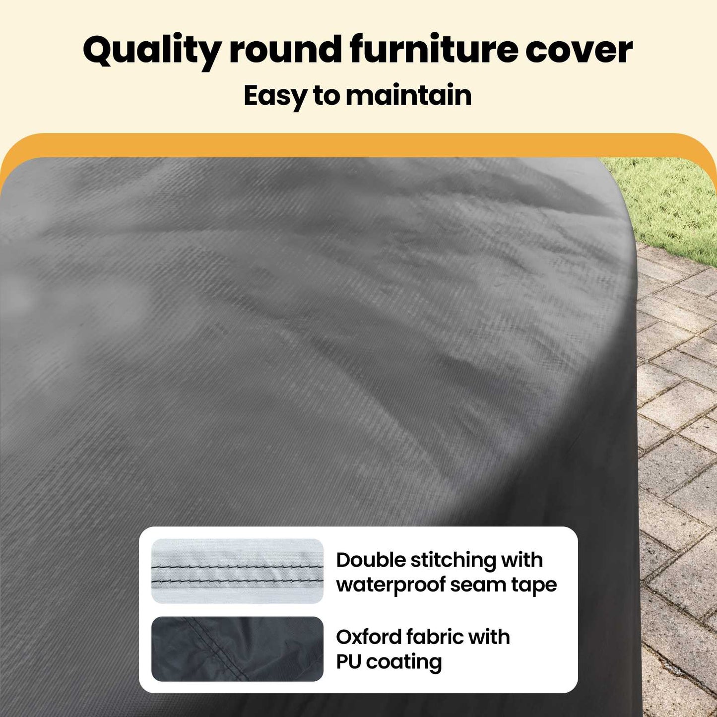Furniture Cover Black 279 x 279 x 85 cm 210D Oxford Fbric