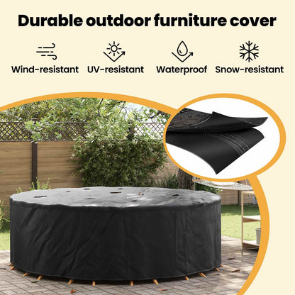 Furniture Cover Black 279 x 279 x 85 cm 420D Oxford Fbric