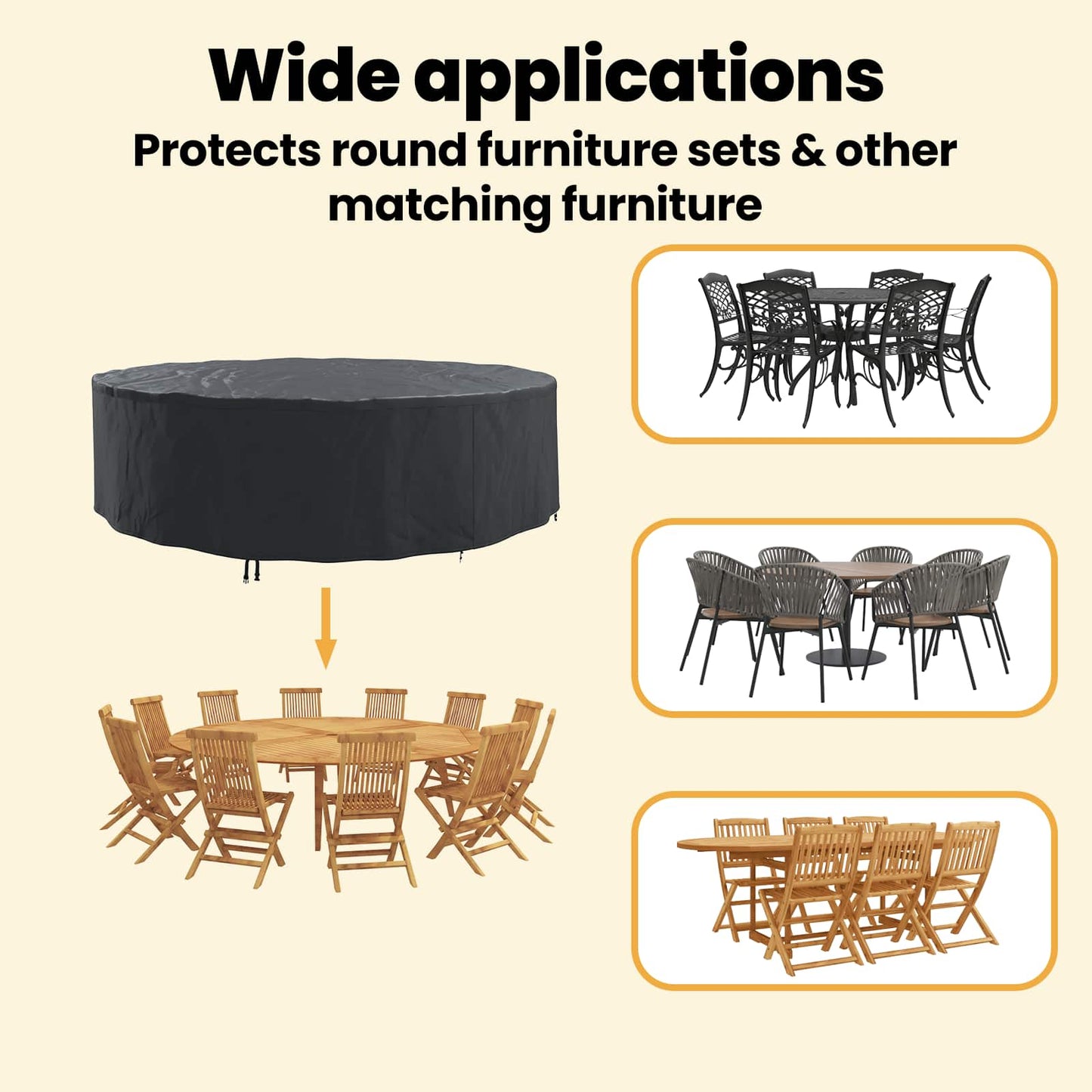 Furniture Cover Black 320 x 320 x 71 cm 420D Oxford Fbric