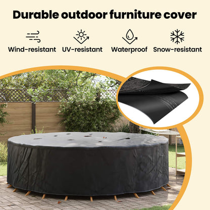 Furniture Cover Black 320 x 320 x 71 cm 600D Oxford Fbric