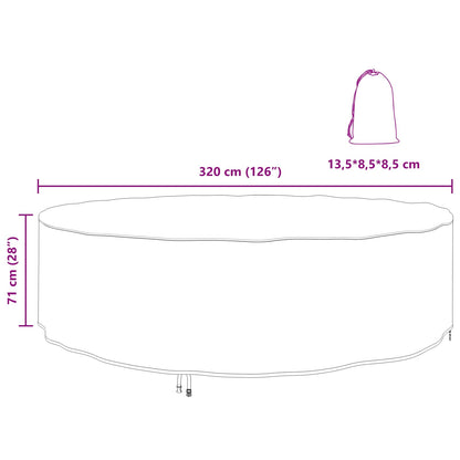 Furniture Cover 320 x 320 x 71 cm 600D Oxford Fbric Round Black
