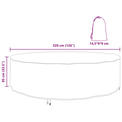 Furniture Cover 320 x 320 x 85 cm 600D Oxford Fbric Round Black