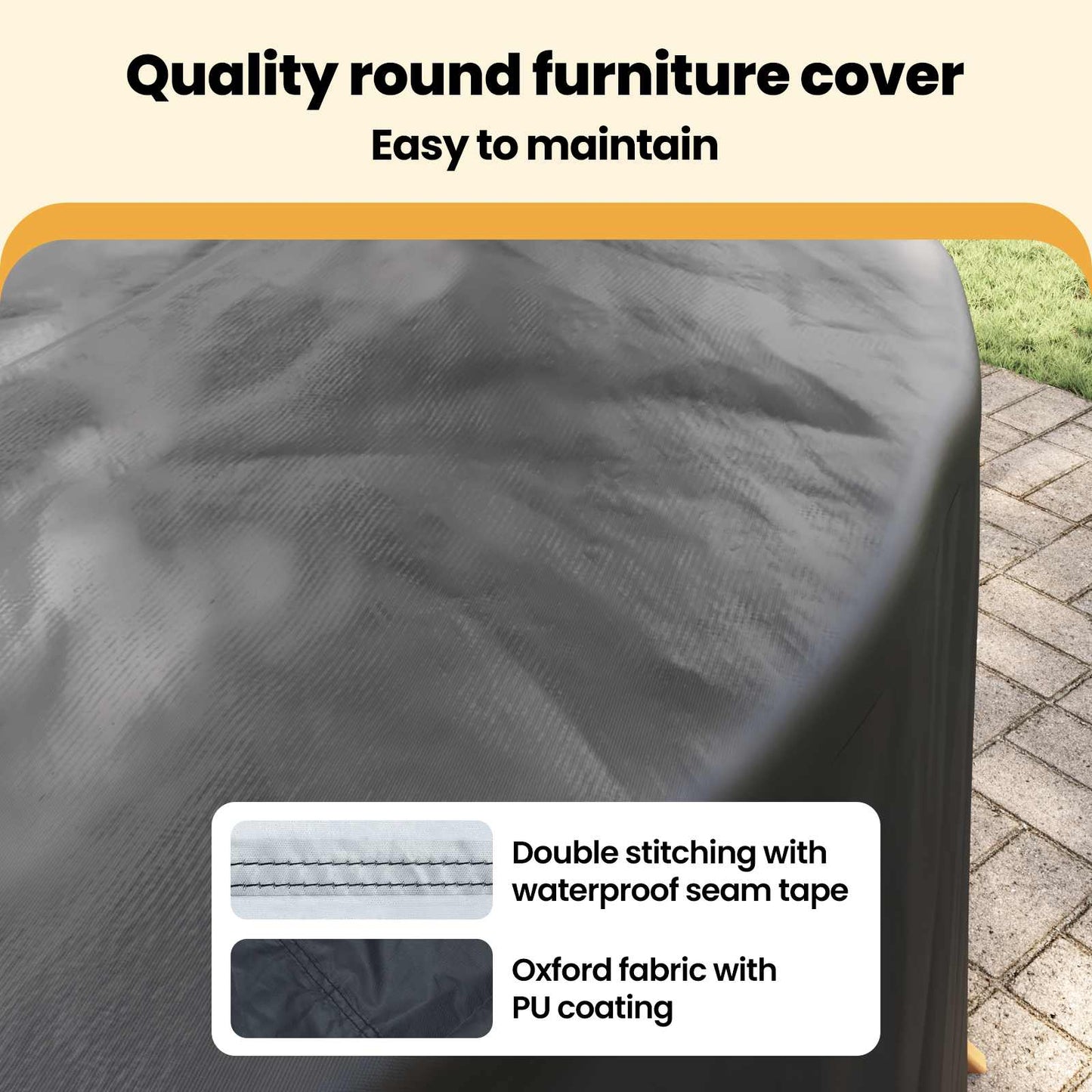 Furniture Cover Black 320 x 320 x 105 cm 210D Oxford Fbric