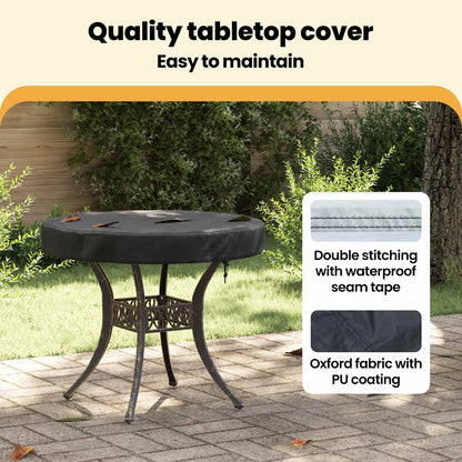 Outdoor Table Cover Black 62 x 62 x 10 cm 210D Oxford Fbric