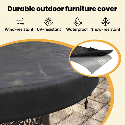 Outdoor Table Cover Black 72 x 72 x 10 cm 210D Oxford Fbric