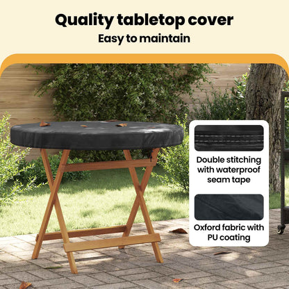 Outdoor Table Cover Black 92 x 92 x 10 cm 420D Oxford Fbric