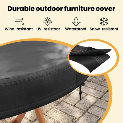 Outdoor Table Cover Black 102 x 102 x 10 cm 420D Oxford Fbric