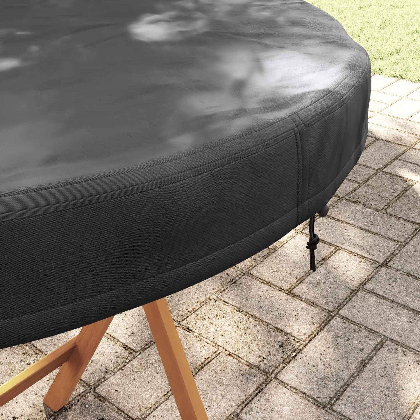 Outdoor Table Cover Black 112 x 112 x 10 cm 600D Oxford Fbric