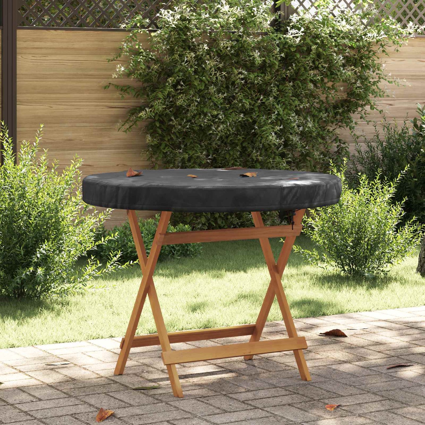 Outdoor Table Cover Black 112 x 112 x 10 cm 600D Oxford Fbric