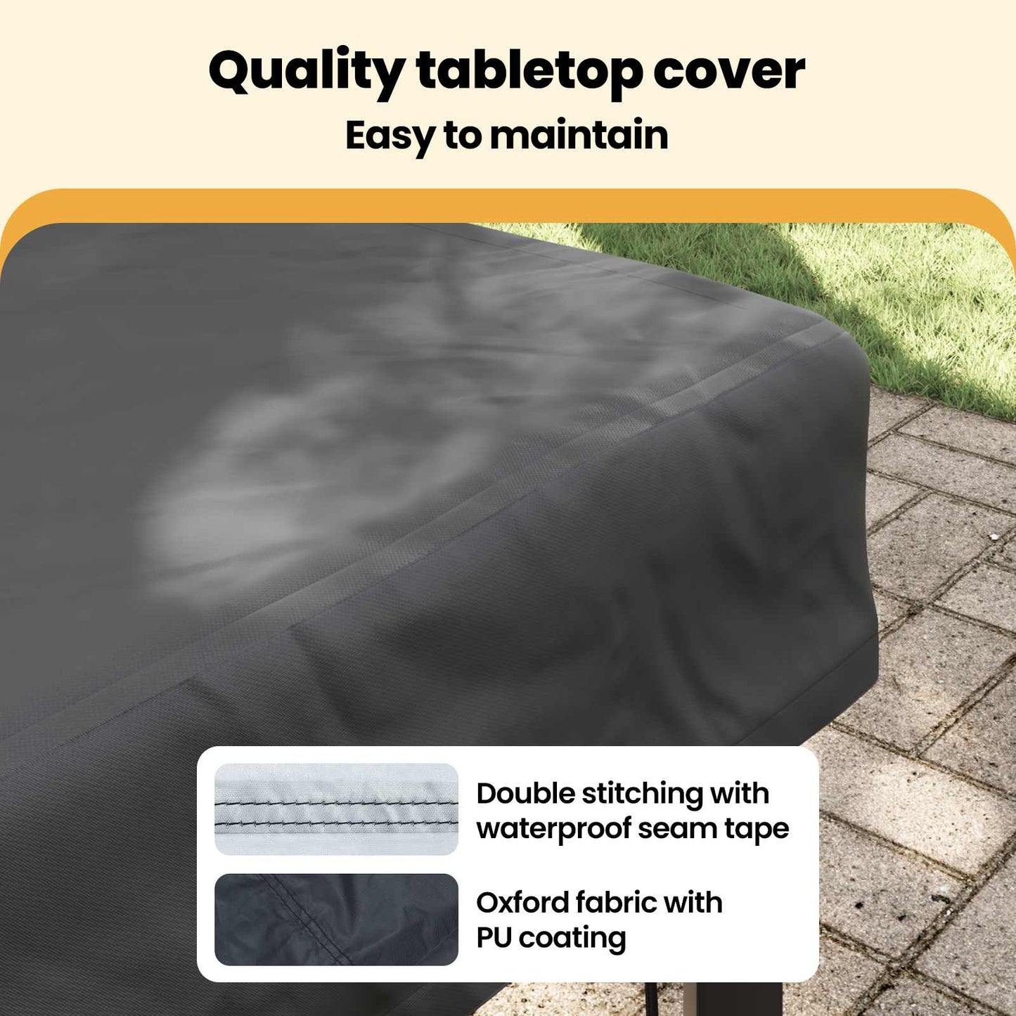 Table Cover Plain Black 62 x 62 x 15 cm Fabric