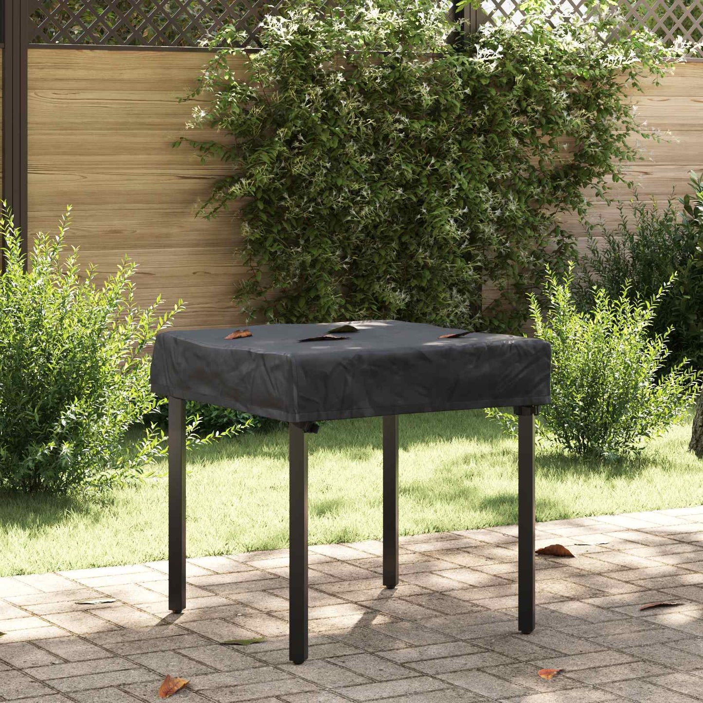 Table Cover Plain Black 72 x 72 x 15 cm Fabric
