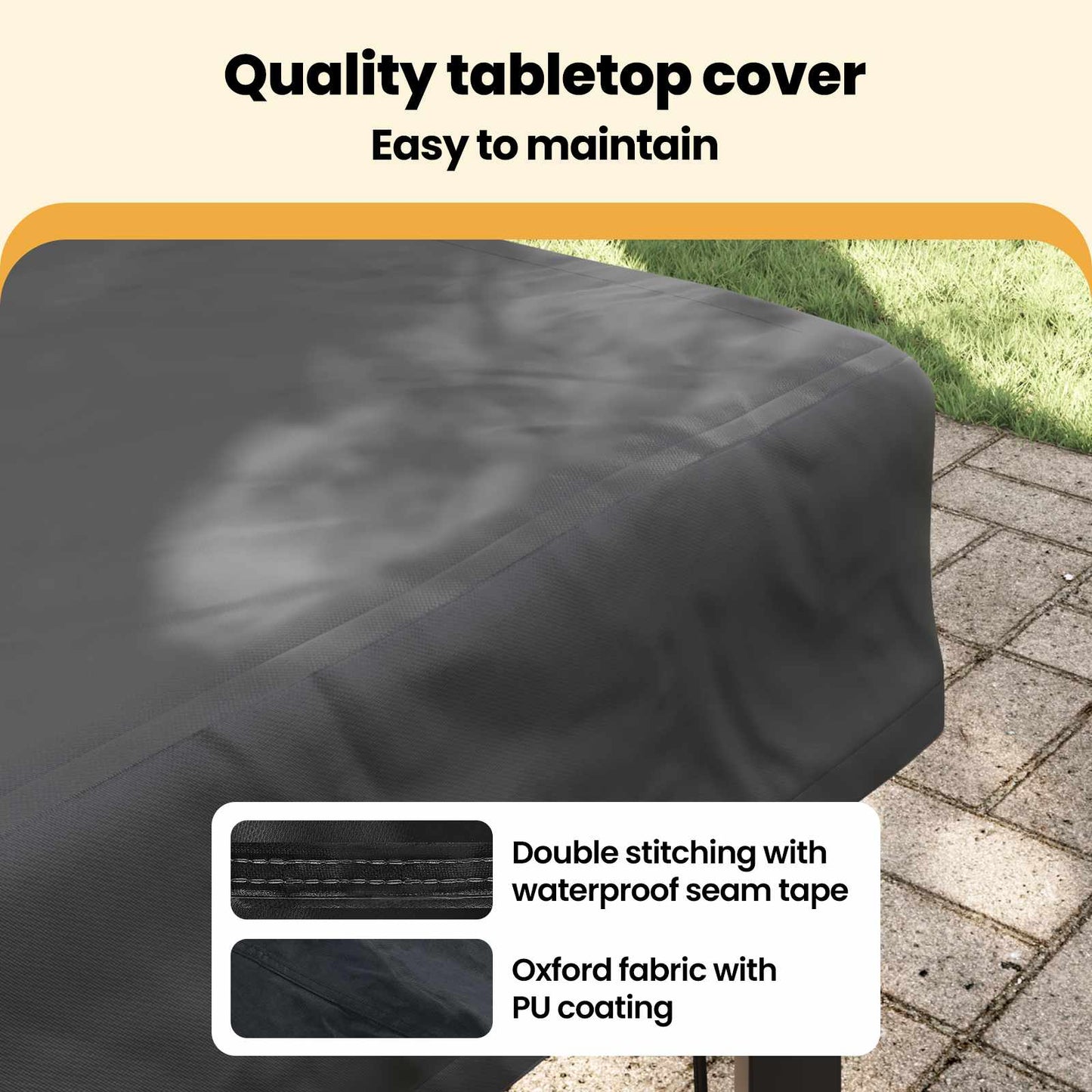 Table Cover Plain Black 82 x 82 x 15 cm Fabric