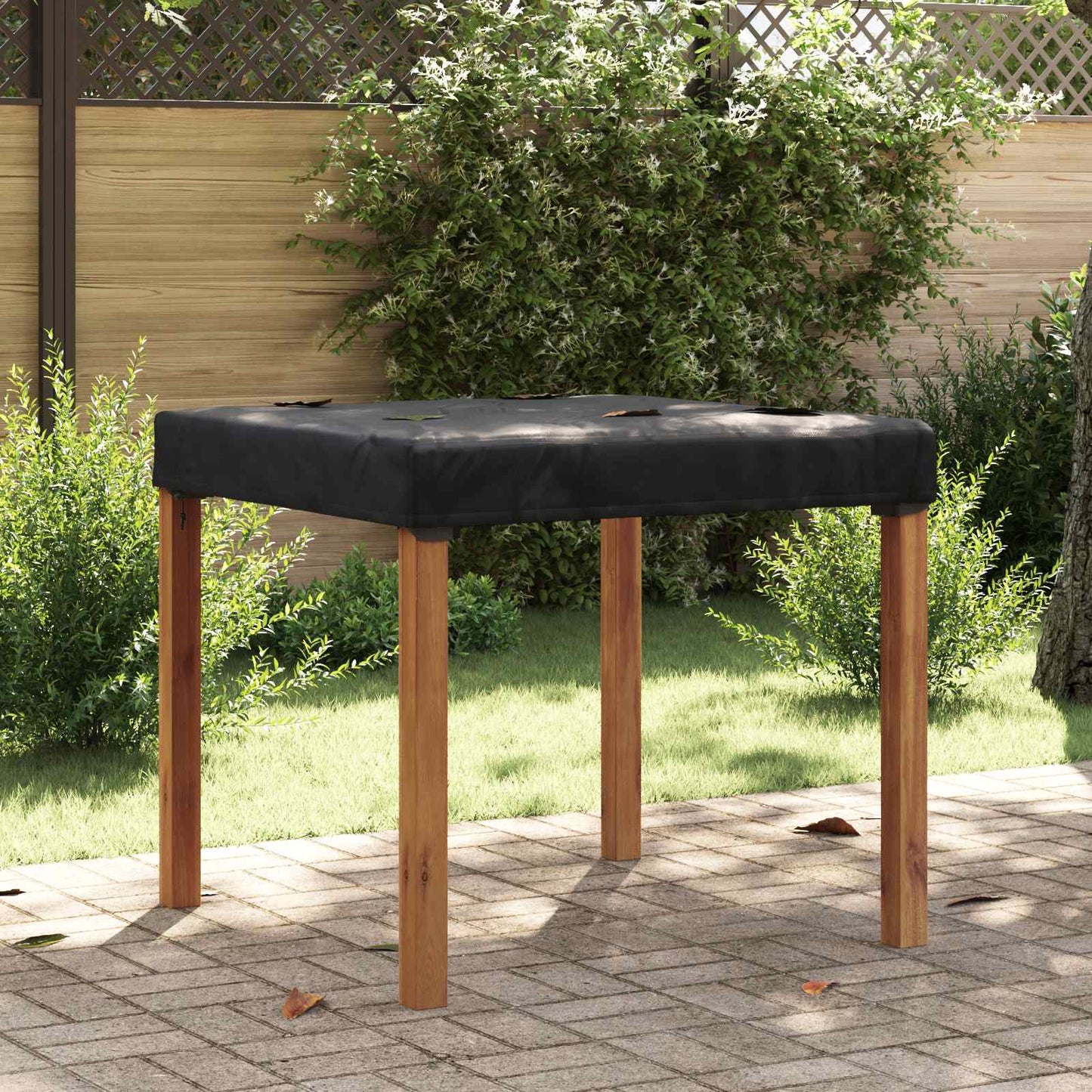 Table Cover Plain Black 92 x 92 x 15 cm Fabric