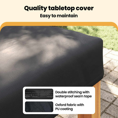Table Cover Plain Black 92 x 92 x 15 cm Fabric