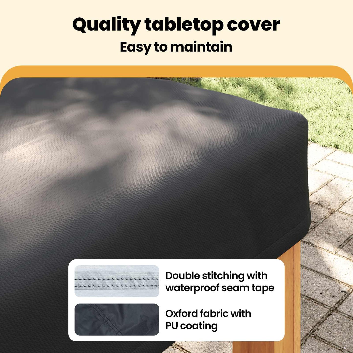 Table Cover Plain Black 102 x 102 x 15 cm Fabric