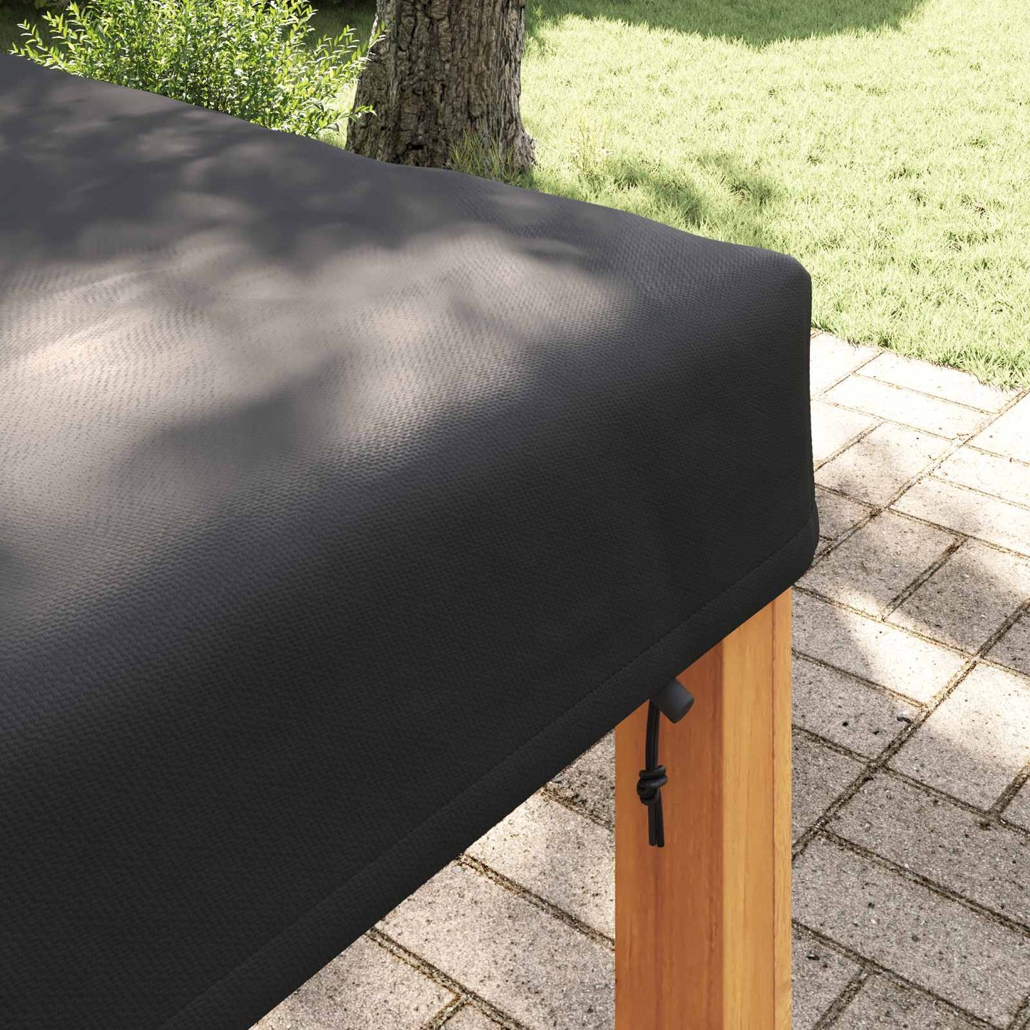 Table Cover Plain Black 112 x 112 x 15 cm Fabric