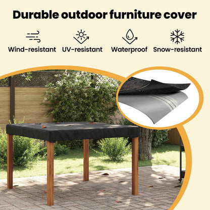 Table Cover Plain Black 122 x 122 x 15 cm Fabric