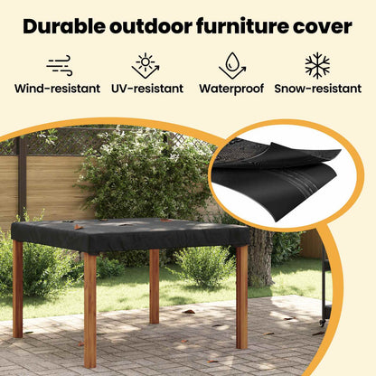 Table Cover Plain Black 122 x 122 x 15 cm Fabric