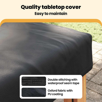 Table Cover Plain Black 122 x 122 x 15 cm Fabric