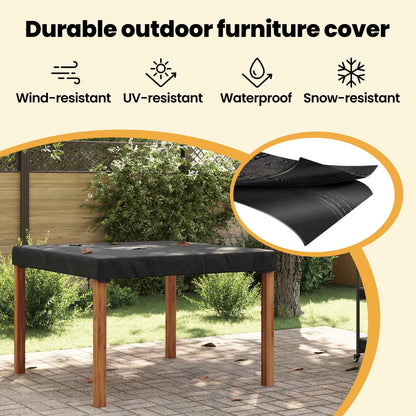 Table Cover Plain Black 122 x 122 x 15 cm Fabric