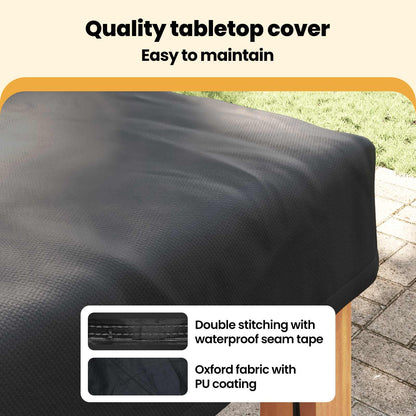 Table Cover Plain Black 122 x 122 x 15 cm Fabric