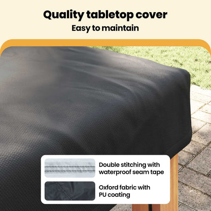Table Cover Plain Black 142 x 142 x 15 cm Fabric