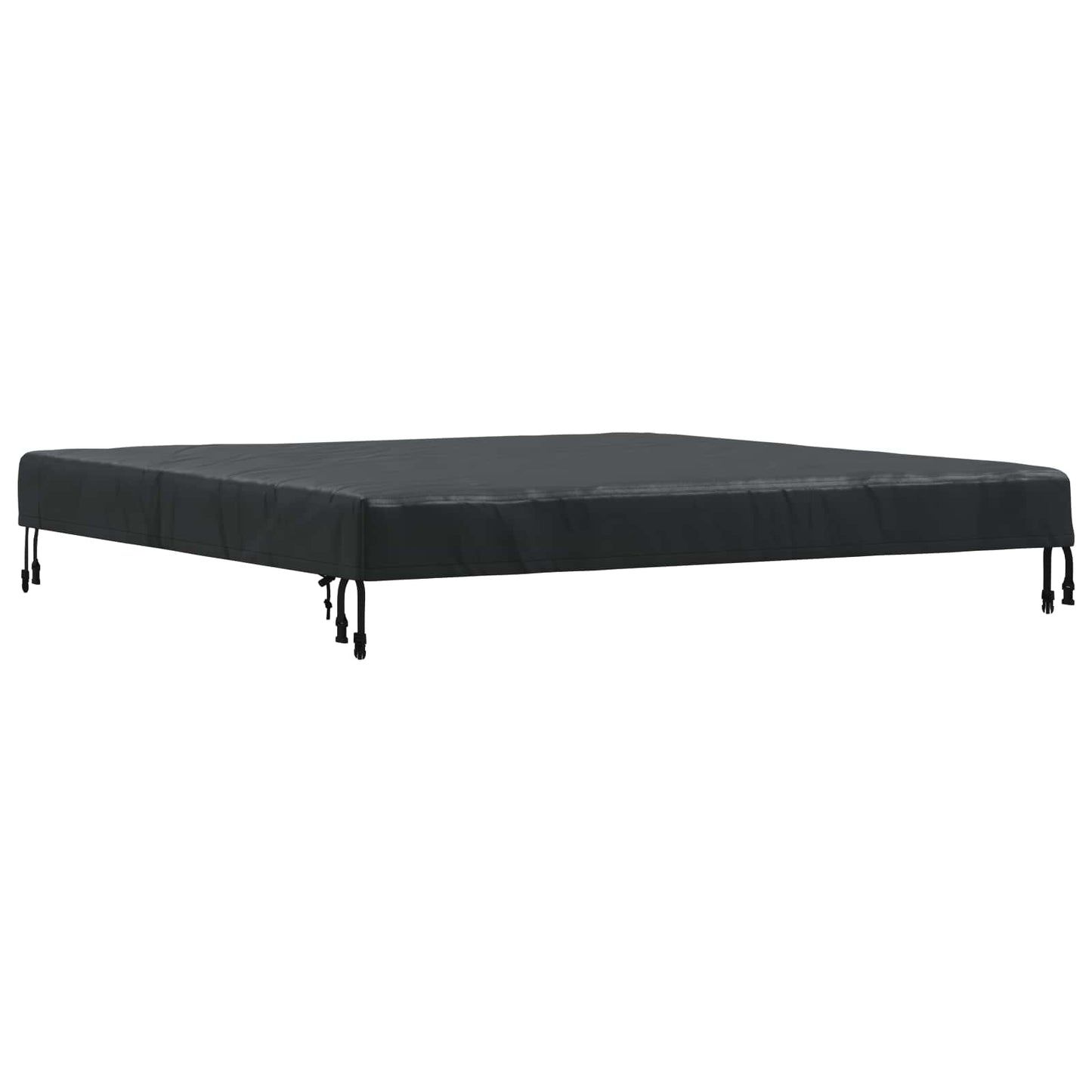 Table Cover Plain Black 142 x 142 x 15 cm Fabric