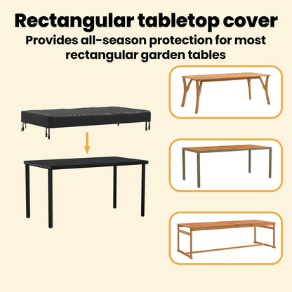 Table Cover Plain Black 122 x 72 x 15 cm Fabric