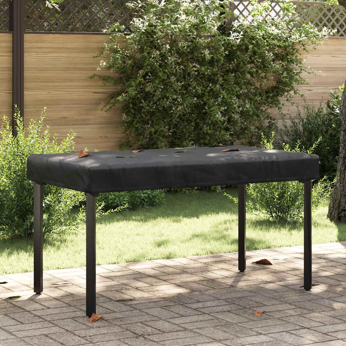 Table Cover Plain Black 142 x 82 x 15 cm Fabric