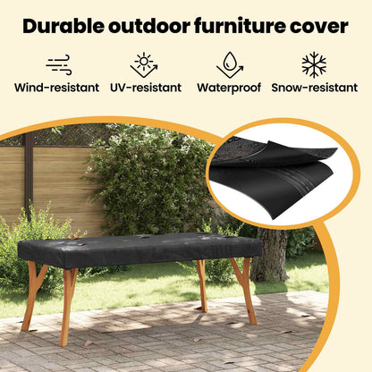 Table Cover Plain Black 162 x 92 x 15 cm Fabric