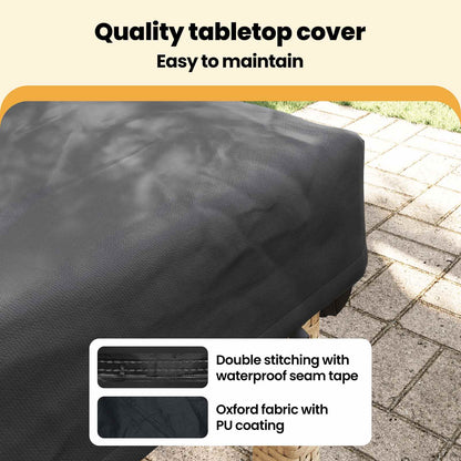 Table Cover Plain Black 202 x 92 x 15 cm Fabric