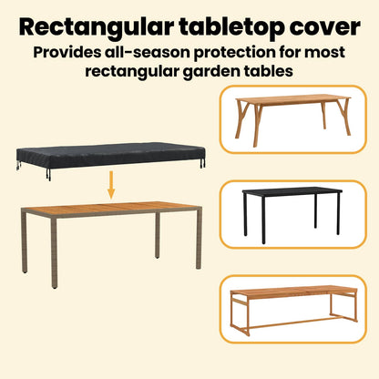 Table Cover Plain Black 202 x 92 x 15 cm Fabric