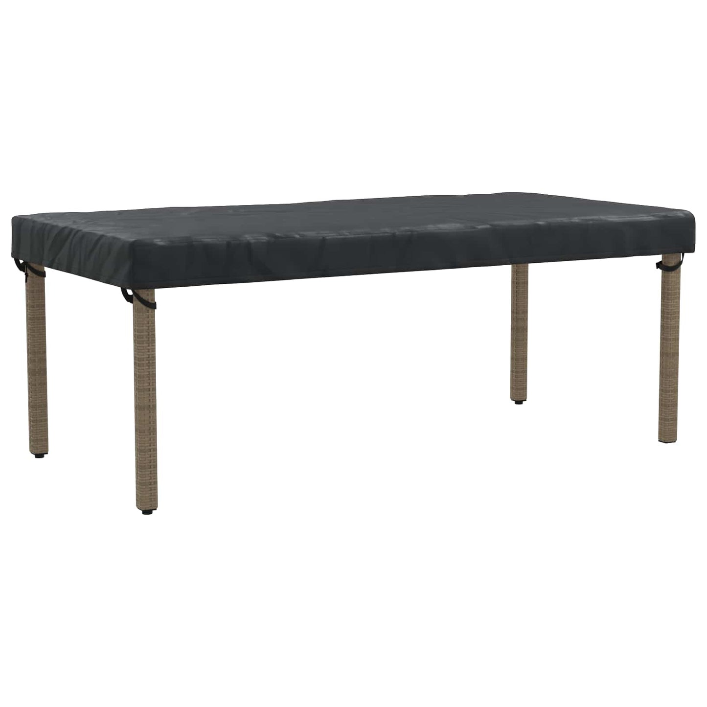 Table Cover Plain Black 202 x 92 x 15 cm Fabric