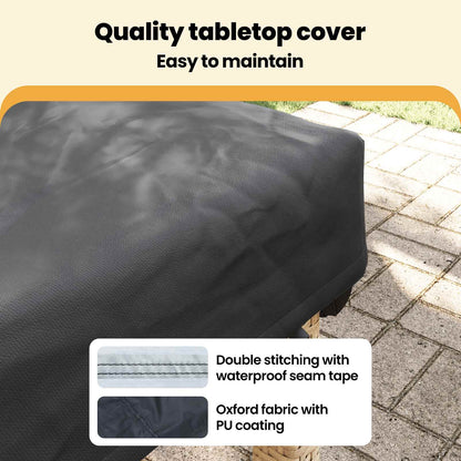Table Cover Plain Black 202 x 102 x 15 cm Fabric