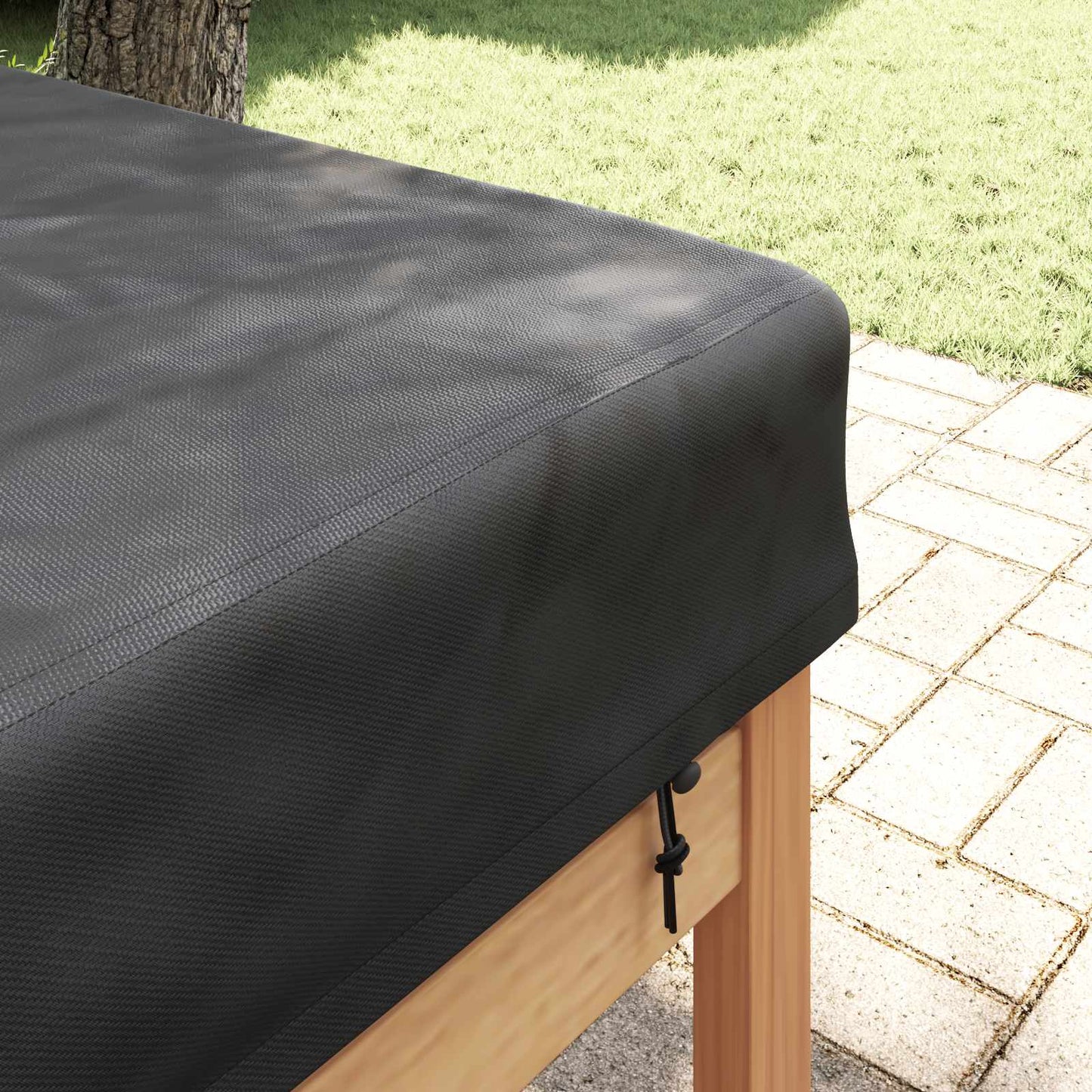 Table Cover Plain Black 262 x 102 x 15 cm Fabric