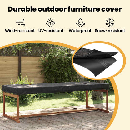 Table Cover Plain Black 262 x 102 x 15 cm Fabric