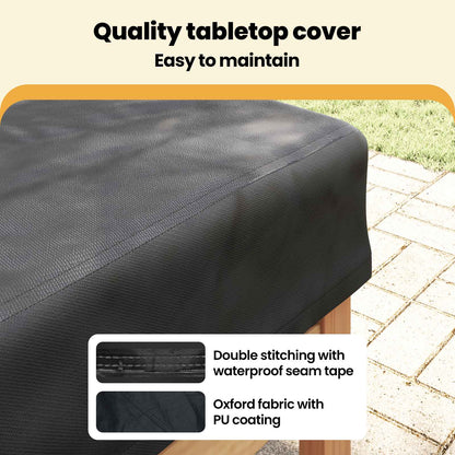 Table Cover Plain Black 262 x 102 x 15 cm Fabric