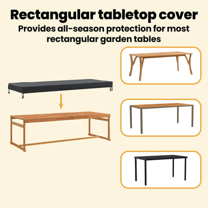 Table Cover Plain Black 262 x 102 x 15 cm Fabric
