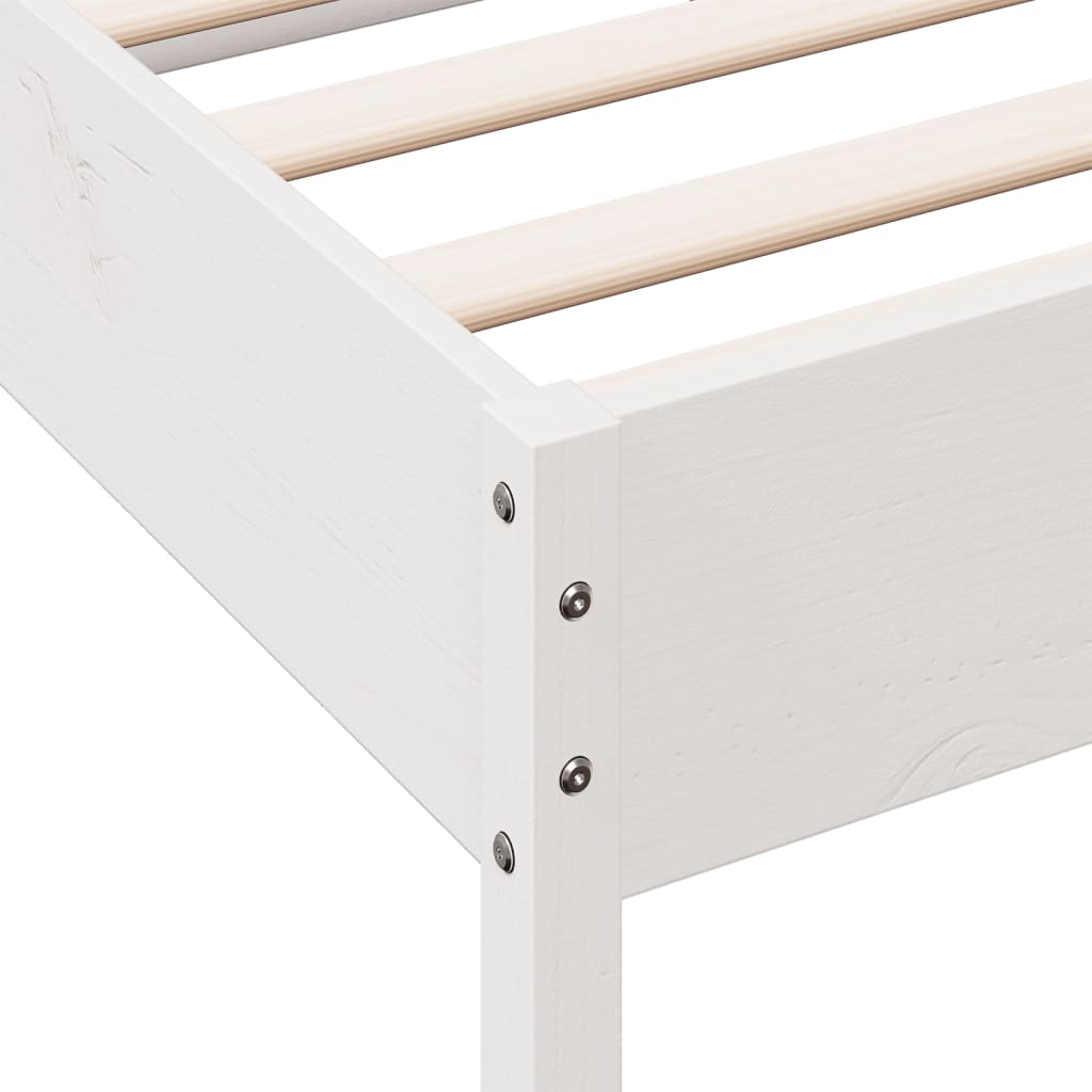 Bed Frame without Mattress White 200x200 cm Solid Wood Pine