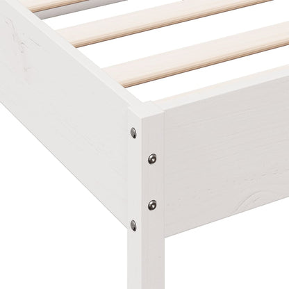 Bed Frame without Mattress White 200x200 cm Solid Wood Pine