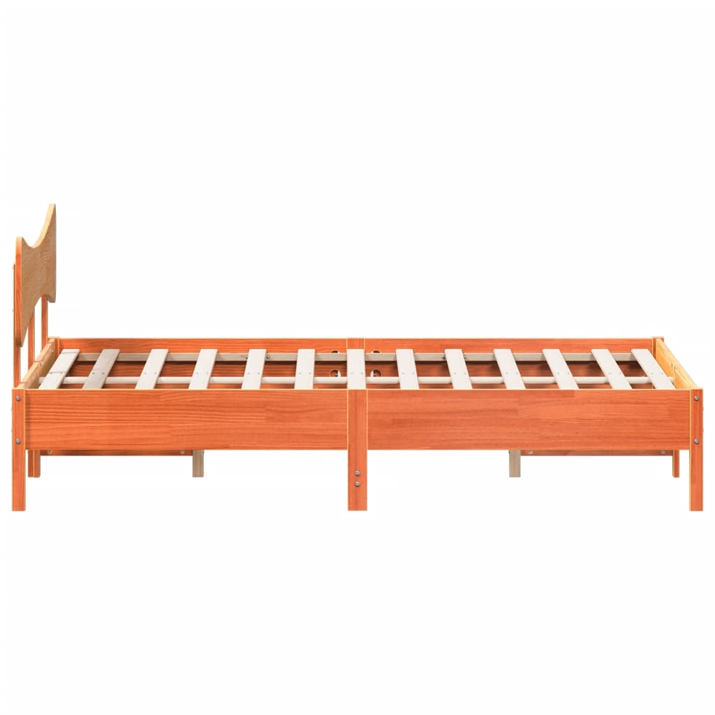 Bed Frame without Mattress Wax Brown 180x200 cm Super King Solid Wood Pine
