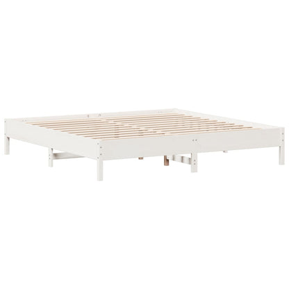 Bed Frame without Mattress White 160x200 cm Solid Wood Pine